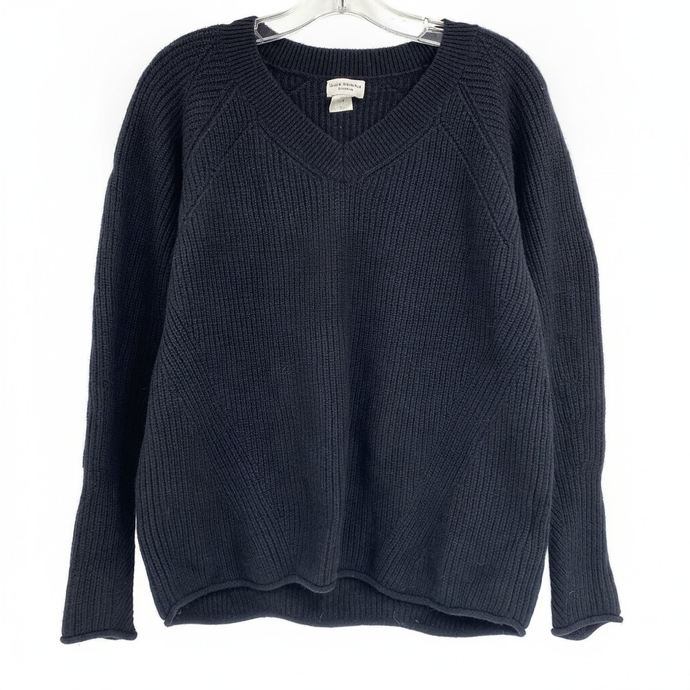 Club Monaco Black V-Neck Cashmere Knit Sweater | Womens M